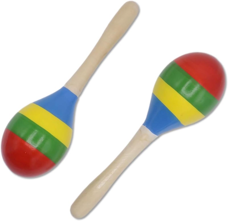 Cheerock Wooden Maracas Set, Latin Salsa Rumba Shakers, Hand Percussion Rattles for Rhythm and Music Making, Ideal for Bands, Ensembles, Classrooms and Parties, Pack of 2 - Image 1